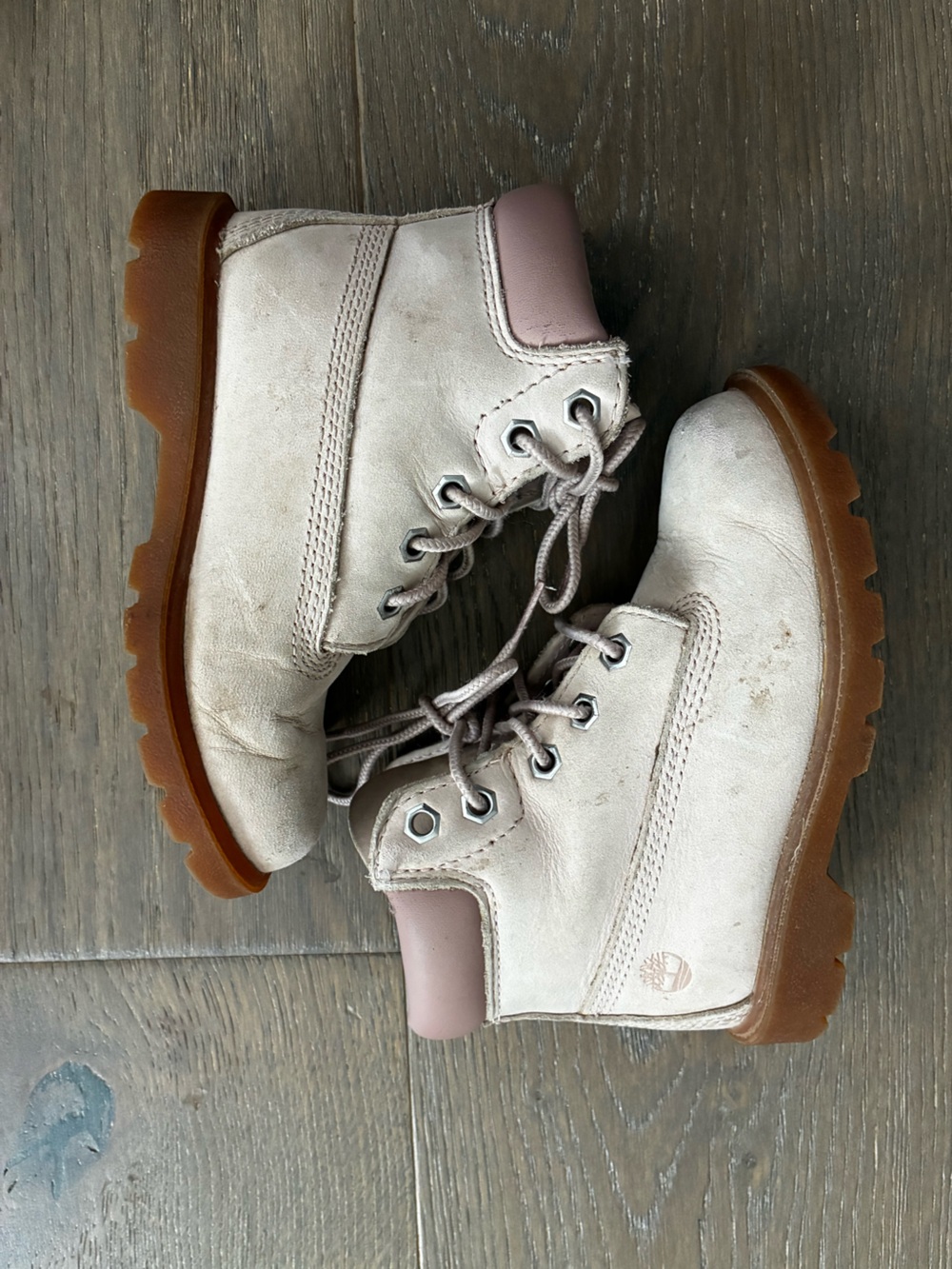 Timberland Light Pink Nubuck Waterproof 6 inch Boots Toddler Size 10 - Picture 3 of 7